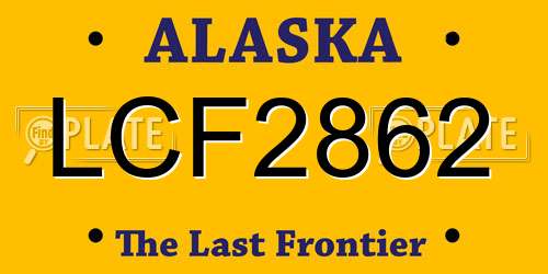 LCF2862 Alaska License Plate
