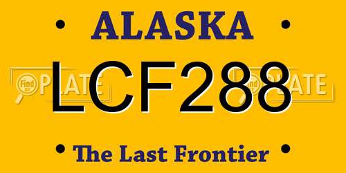 LCF288 Alaska License Plate