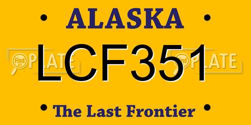 LCF351 Alaska License Plate