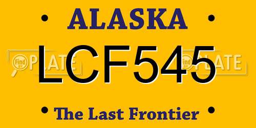 LCF545 Alaska License Plate
