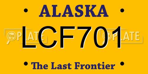 LCF701 Alaska License Plate