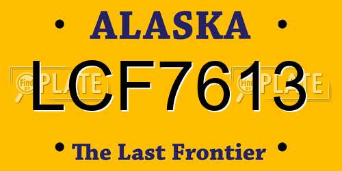 LCF7613 Alaska License Plate