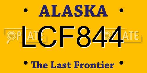 LCF844 Alaska License Plate