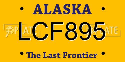 LCF895 Alaska License Plate