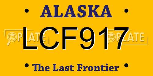 LCF917 Alaska License Plate