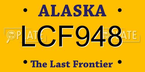 LCF948 Alaska License Plate