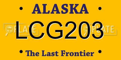 LCG203 Alaska License Plate