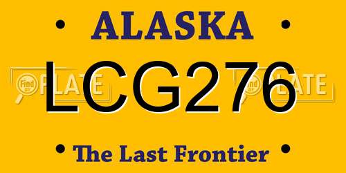 LCG276 Alaska License Plate