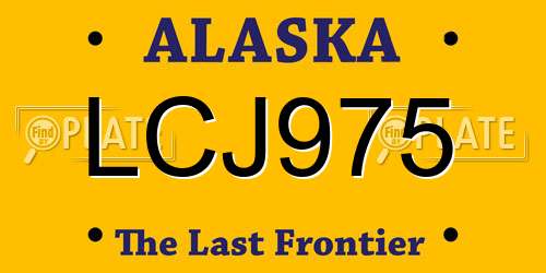 LCJ975 Alaska License Plate