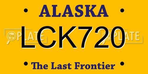 LCK720 Alaska License Plate