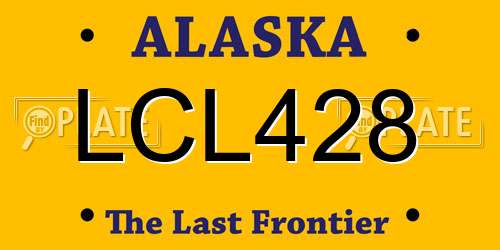 LCL428 Alaska License Plate