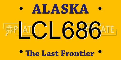 LCL686 Alaska License Plate