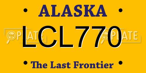 LCL770 Alaska License Plate