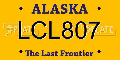 LCL807 Alaska License Plate