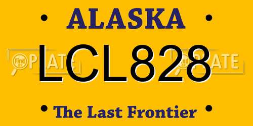 LCL828 Alaska License Plate