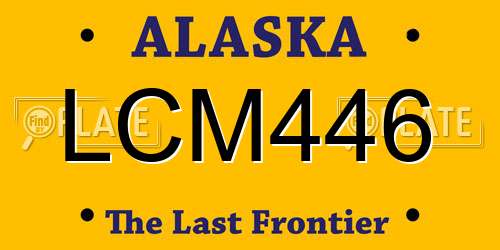 LCM446 Alaska License Plate
