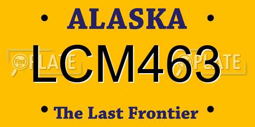 LCM463 Alaska License Plate