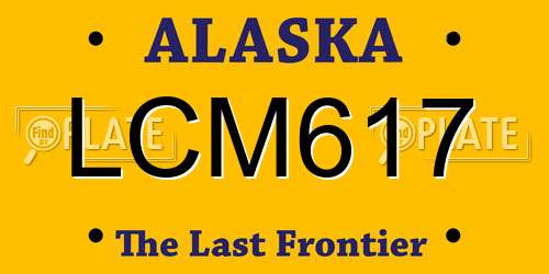 LCM617 Alaska License Plate