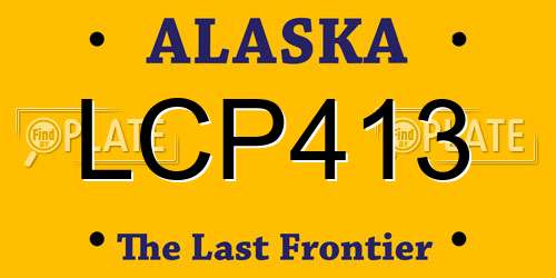 LCP413 Alaska License Plate