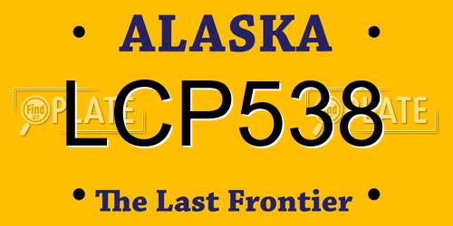 LCP538 Alaska License Plate
