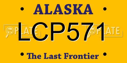LCP571 Alaska License Plate