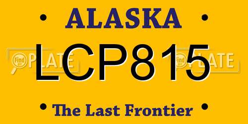 LCP815 Alaska License Plate