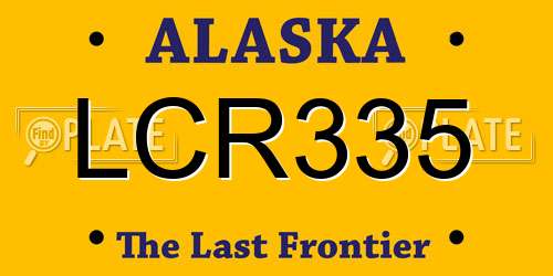 LCR335 Alaska License Plate