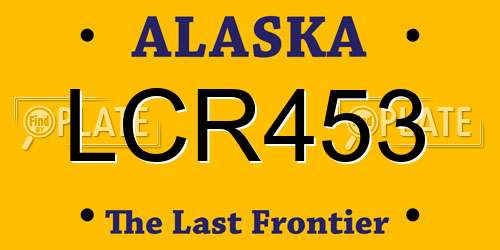 LCR453 Alaska License Plate