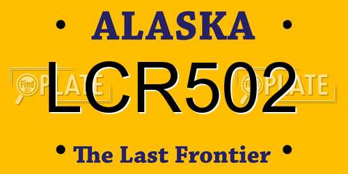 LCR502 Alaska License Plate