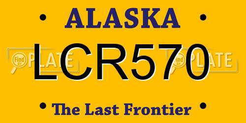 LCR570 Alaska License Plate