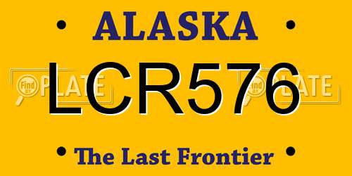 LCR576 Alaska License Plate