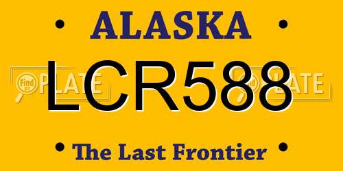 LCR588 Alaska License Plate