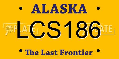 LCS186 Alaska License Plate