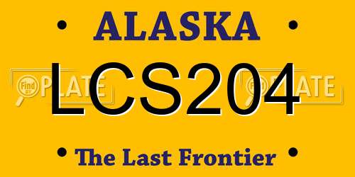 LCS204 Alaska License Plate