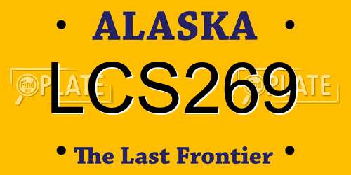 LCS269 Alaska License Plate