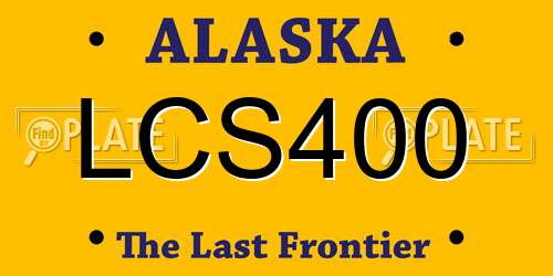 LCS400 Alaska License Plate