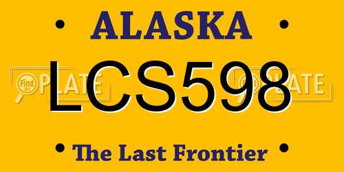 LCS598 Alaska License Plate