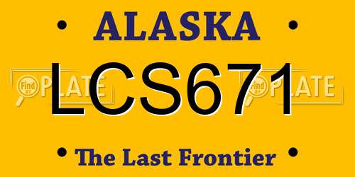 LCS671 Alaska License Plate