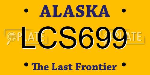 LCS699 Alaska License Plate