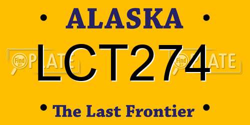 LCT274 Alaska License Plate