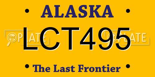 LCT495 Alaska License Plate