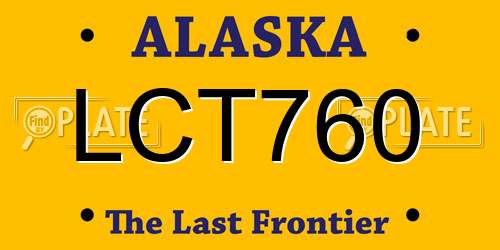 LCT760 Alaska License Plate