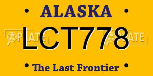 LCT778 Alaska License Plate