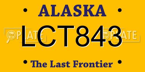 LCT843 Alaska License Plate