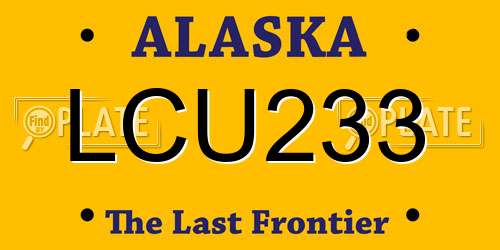 LCU233 Alaska License Plate