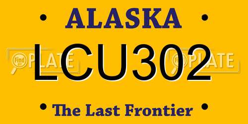 LCU302 Alaska License Plate