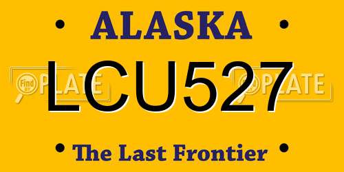 LCU527 Alaska License Plate