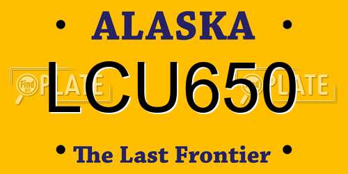 LCU650 Alaska License Plate