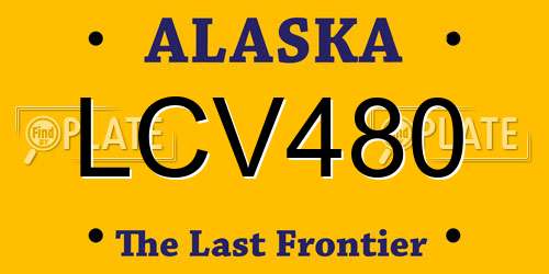 LCV480 Alaska License Plate