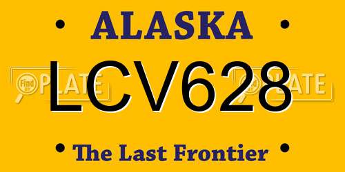 LCV628 Alaska License Plate